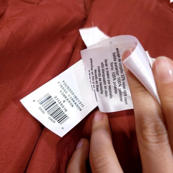 NWT David's Bridal Off-the-Shoulder Lace and Mesh Bridesmaid Dress in Cinnamon 4 - Picture 12 of 12